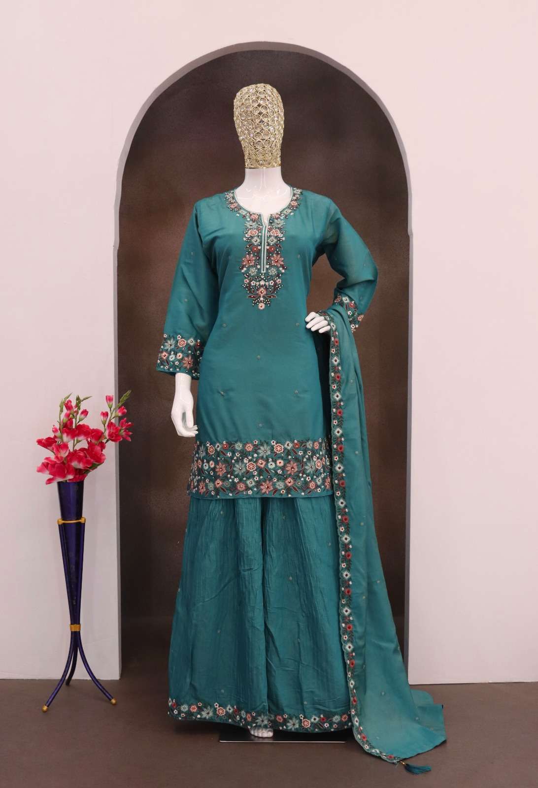 10224 READYMADE COLLECTION SIMAR MULTI WORK PALAZZO SUIT FOR WEDDING TYPE OUTFIT SHOP NOW